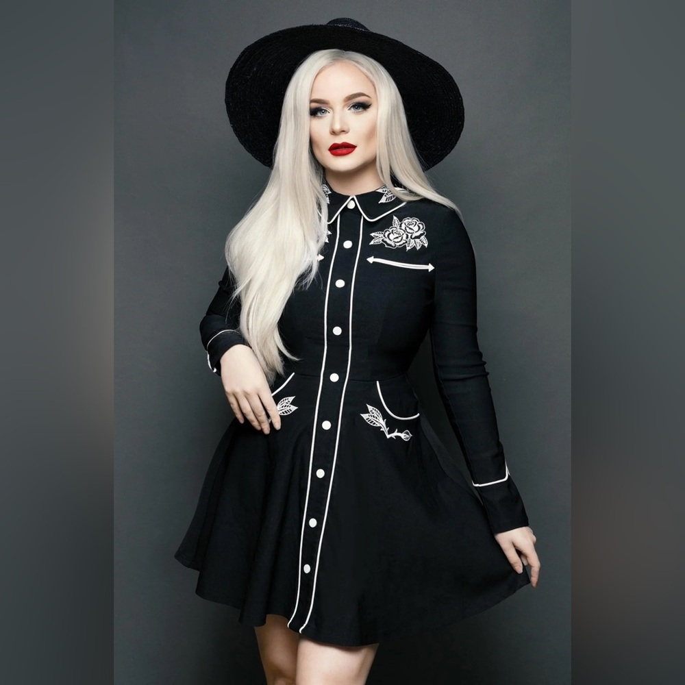 NEW with Tags Katakomb June Dress Skater (Black/White) Size XS - Picture 8 of 8